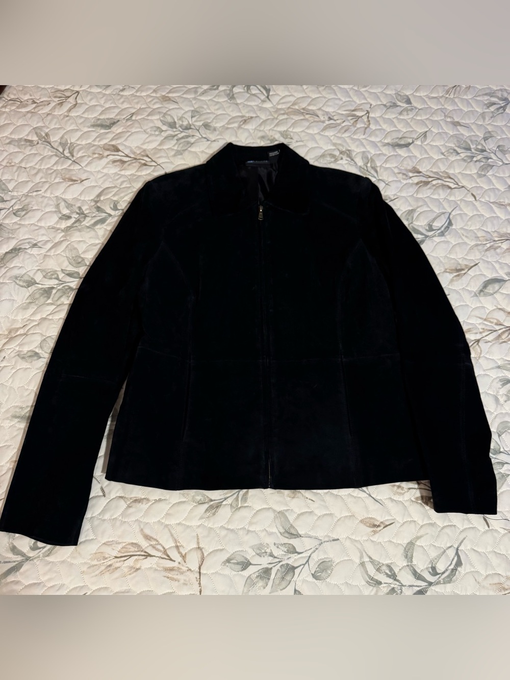 Relativity Black Genuine Suede Leather Jacket - Women's Large Full Zip large